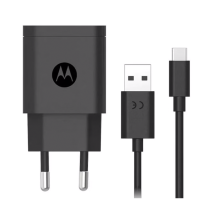 شارژر دیواری MOTOROLA مدل RAPID با کابل تایپ سی مشکی، شارژ سریع و طراحی جمع‌وجور